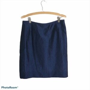 Tahari Blue Shimmer Pencil Skirt NWT Sz 8P Petite